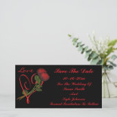Red Roses en Heart Wedding slaan de datum op Save The Date (Staand voorkant)