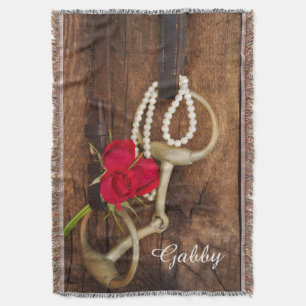 Red Roses en Horse Bit Country Western Deken