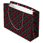 Red Roses en Sparkly Black Groot Cadeauzakje (Achterkant Gekanteld)