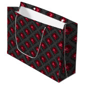 Red Roses en Sparkly Black Groot Cadeauzakje (Voorkant Gekanteld)