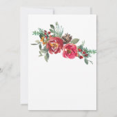Red Roses Evergreen Winter Kerstbruiloft Save The Date (Achterkant)