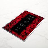 Red Roses Faux Silver Black Luxury Weddenschap Men Folie Uitnodiging (Gedraaid)