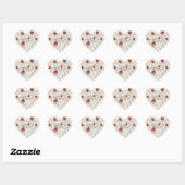 Red Roses Faux Wood Floral Love Hart Sticker (Vel)