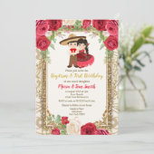 Red Roses Fiesta Birthday en Baptisme voor tweelin Kaart (Staand voorkant)