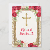 Red Roses Fiesta Birthday en Baptisme voor tweelin Kaart (Achterkant)