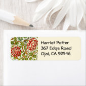 Red Roses Fine  William Morris Wallpaper Etiket (Insitu)