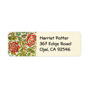 Red Roses Fine  William Morris Wallpaper Etiket