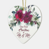 Red Roses First Kerstfoto Template Keramisch Ornament (Links)