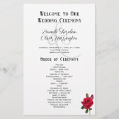 Red Roses Flat Sheet Bruiloft Programma (Voorkant)