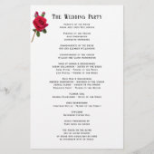 Red Roses Flat Sheet Bruiloft Programma (Achterkant)