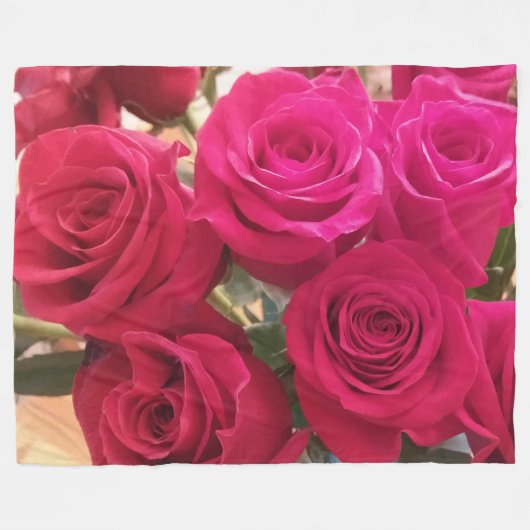 Red Roses Fleece Blanket (Voorkant (Horizontaal))