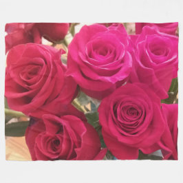 Red Roses Fleece Blanket Deken