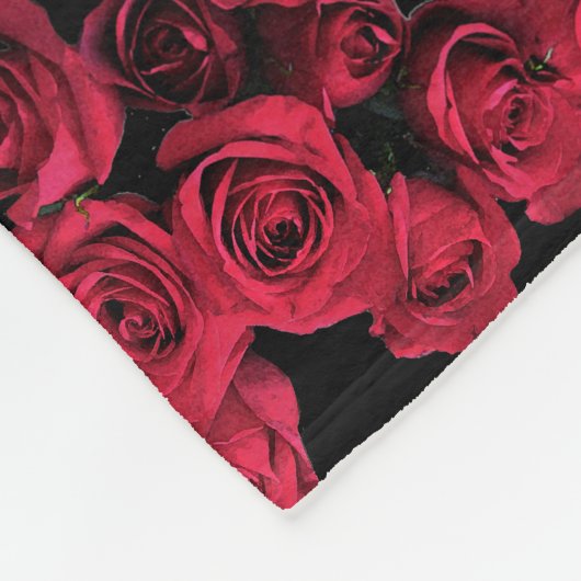 Red Roses Fleece Blanket Deken (Hoek)