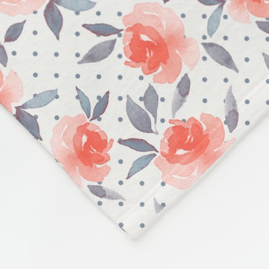 Red roses fleece deken (Hoek)