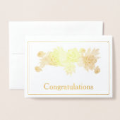 Red Roses Floral Afstuderen Gefeliciteerd Gold Folie Kaarten (Voorkant met envelop)