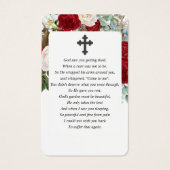 Red Roses Floral Foto Sympathie Funeral Prayer Visitekaartje (Achterkant)