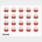 Red Roses Floral Happy Moederdag Ronde Sticker (Vel)
