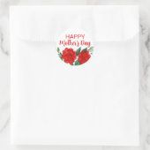 Red Roses Floral Happy Moederdag Ronde Sticker (Tas)