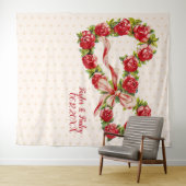 Red Roses Floral Heart Wreath Elegant Cute  Wandkleed (In Situ (horizontaal))
