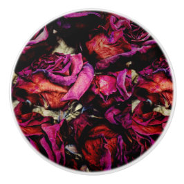 Red Roses Floral Keramische Knop