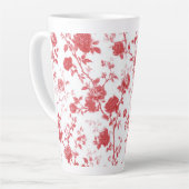 Red Roses Floral Latte Mok (Linkerhoek)