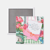 Red Roses Floral Letter Envelope Moederdag Magneet (Voorkant / Achterkant)