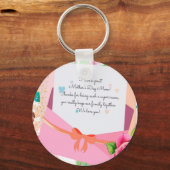 Red Roses Floral Letter Envelope Moederdag Sleutelhanger (Voorkant)
