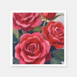 Red Roses Floral Painting Servet