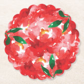 Red Roses Floral Pattern Kartonnen Onderzetters (Voorkant)