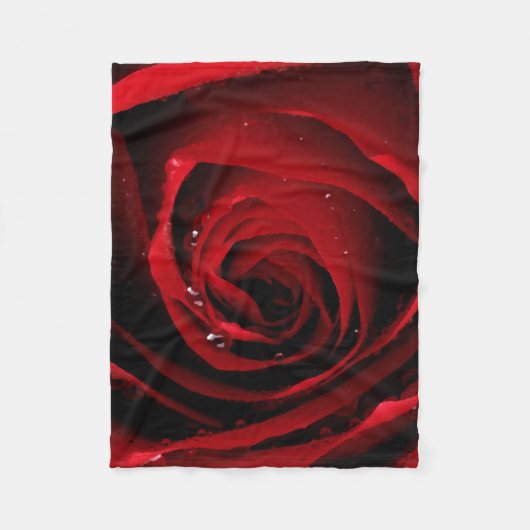 Red Roses Floral Petals Blossom Planten Vloer Fleece Deken (Voorkant)