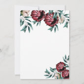 Red Roses Floral Script Elegant Save The Date (Achterkant)