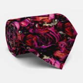 Red Roses Floral Stropdas (Opgerold)