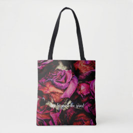 Red Roses Floral Tote Bag