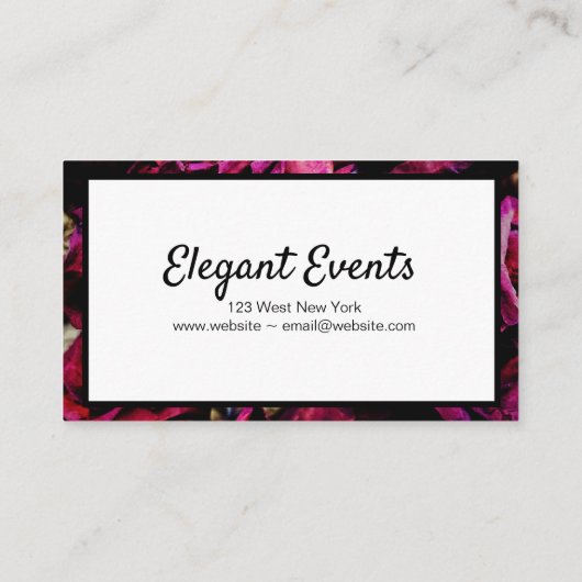 Red Roses Floral Visitekaartje (Achterkant)