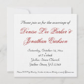 Red Roses Floral Wedding Invitation Kaart (Achterkant)