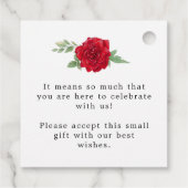 Red Roses Florals Dank u bericht bruiloft Bedankjes Labels (Achterkant)