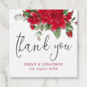 Red Roses Florals Dank u bericht bruiloft Bedankjes Labels (Voorkant)