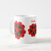 Red Roses Flower Art gepersonaliseerd Koffiemok (Voorkant links)