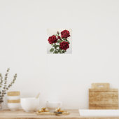 Red Roses Flower Art Print Poster (Keuken)