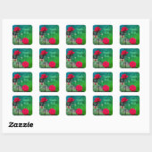 Red Roses Flower Dank je Vierkante Sticker (Vel)