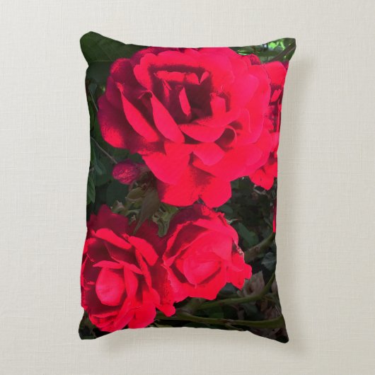 Red Roses Flowers Accent Kussen (Achterkant (Verticaal))