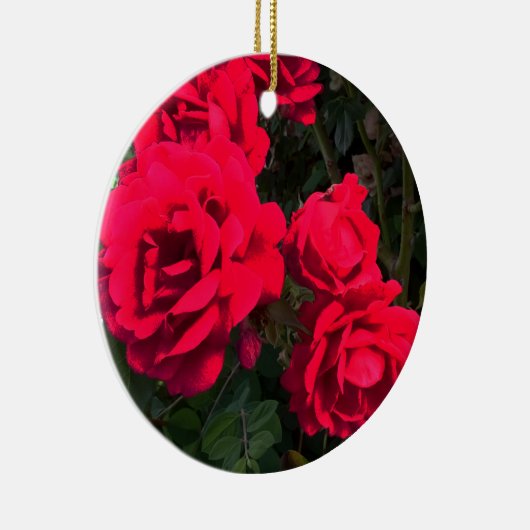 Red Roses Flowers Keramisch Ornament (Rechts)