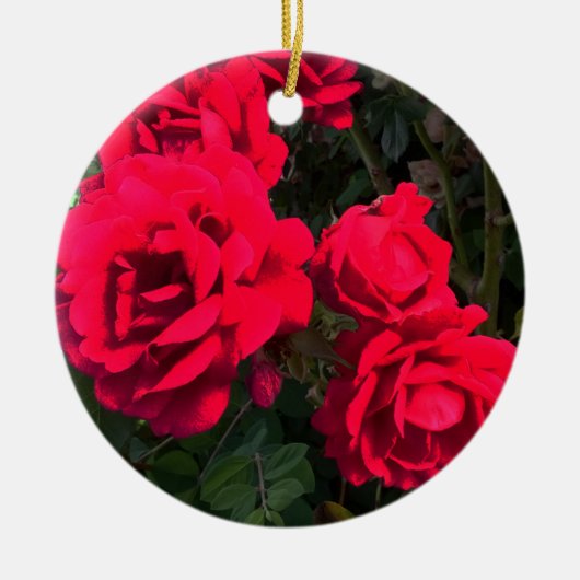 Red Roses Flowers Keramisch Ornament (Voorkant)