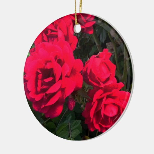 Red Roses Flowers Keramisch Ornament (Links)