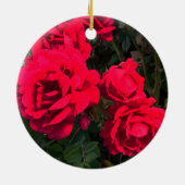 Red Roses Flowers Keramisch Ornament (Achterkant)