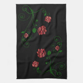 Red Roses Flowers Kitchen Towel Theedoek (Verticaal)