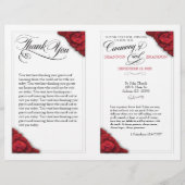 Red Roses Foldable Wedding Ceremony Program Flyer (Voorkant)