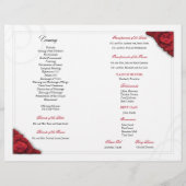 Red Roses Foldable Wedding Ceremony Program Flyer (Achterkant)