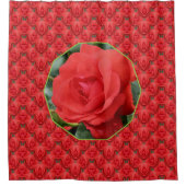 Red Roses Foral Art Pattern  Douchegordijn (Voorkant)