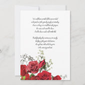 Red Roses Funeral Announcement Uitnodiging (Achterkant)